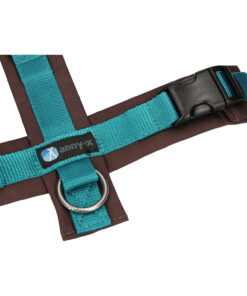 elbhunde annyx brustgeschirr fun braun petrol detail