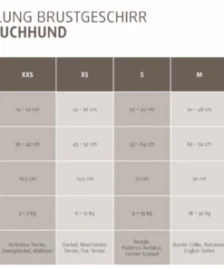 elbhunde annyx brustgeschirr groessentabelle