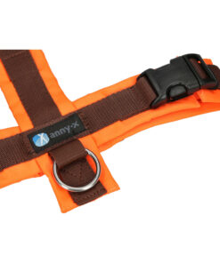 elbhunde annyx brustgeschirr protect leuchtorange braun detail
