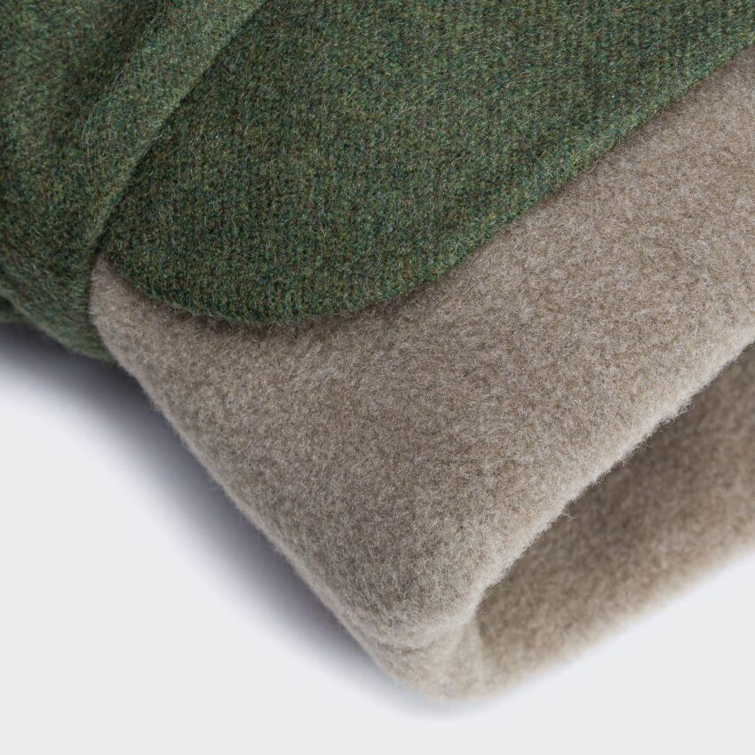 elbhunde cloud7 hundemantel brooklyn flanell fern green detail