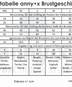 elbhunde dresden annyx brustgeschirr masstabelle
