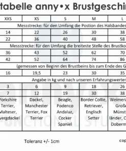 elbhunde dresden annyx brustgeschirr masstabelle