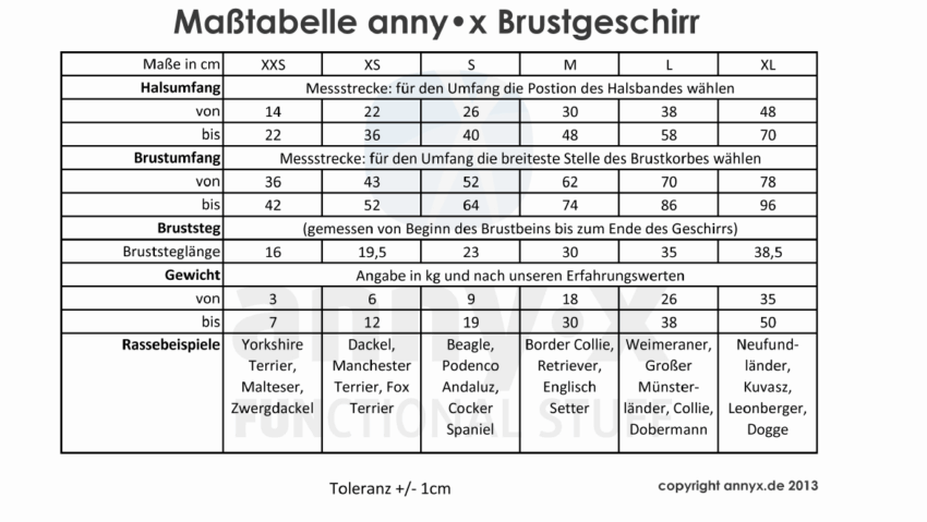 elbhunde dresden annyx brustgeschirr masstabelle