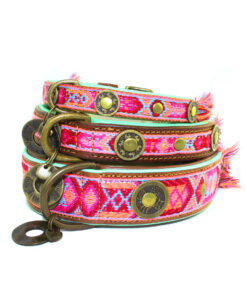 elbhunde dresden dwam leder halsband boho rosa groessenuebersicht
