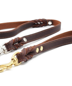 elbhunde dresden maul ledermanufaktur leder kurzfuehrer hellbraun dunkelbraun gold silber