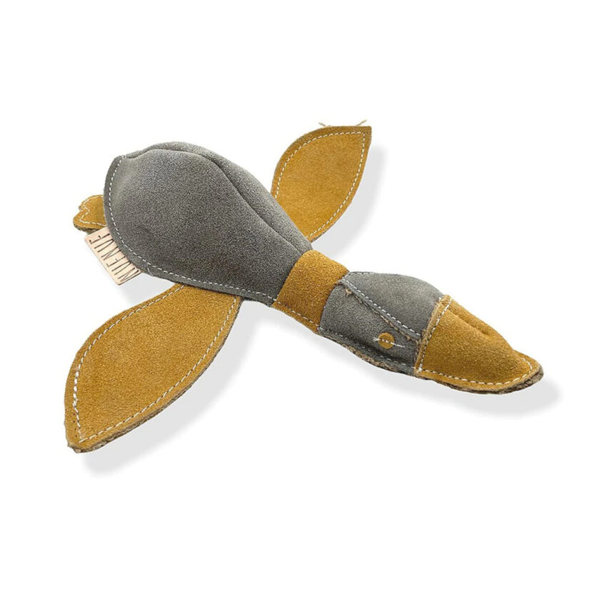 elbhunde dresden nufnuf hundelederspielzeug ente detail