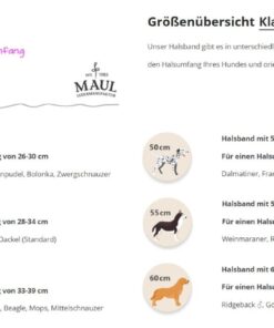 elbhunde maul ledermanufaktur halsband mono pop groessenuebersicht