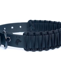 elbhunde biothane paracord halsband blackedition black