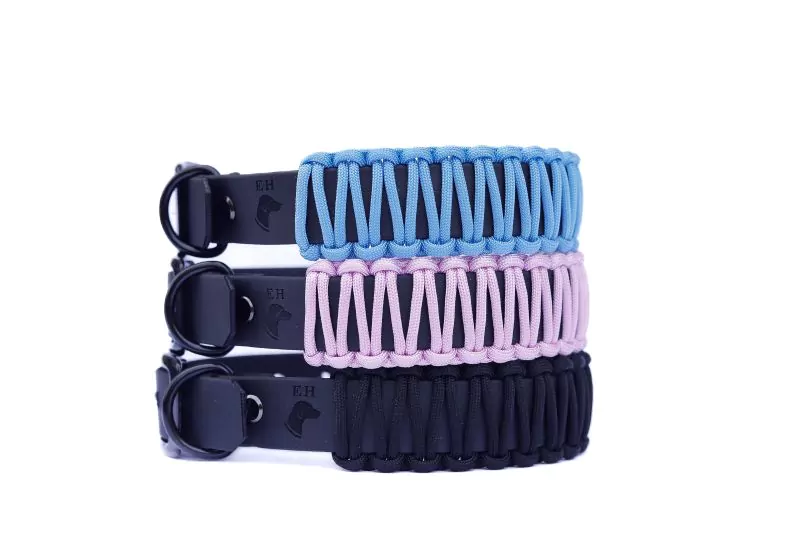 elbhunde biothane paracord halsband blackedition startbild
