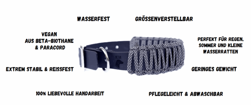 elbhunde biothane paracord halsband reflektierend eigenschaften