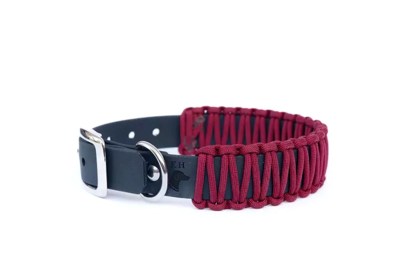 elbhunde biothane paracord halsband berry