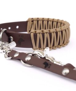 elbhunde biothane paracord halsband desert classic leine