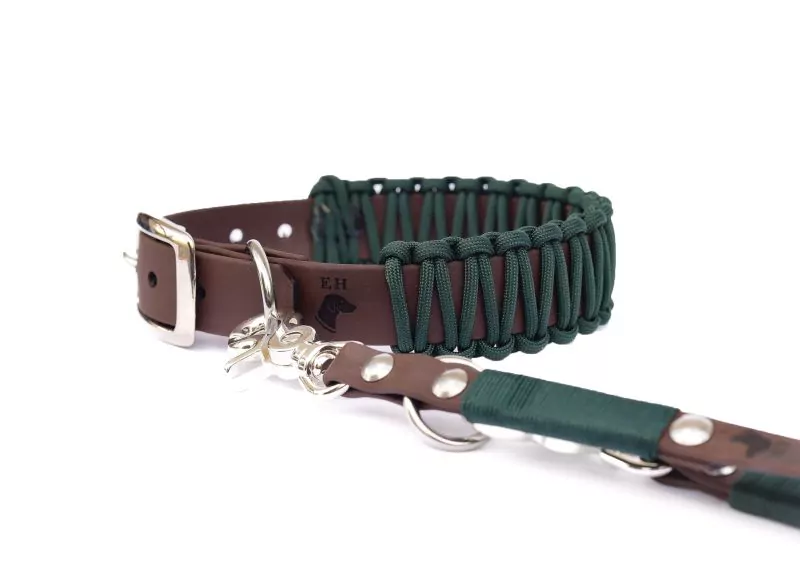elbhunde biothane paracord halsband forest premium leine 1