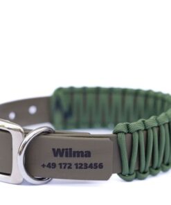 elbhunde biothane paracord halsband gravur