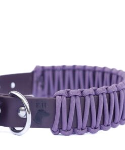 elbhunde biothane paracord halsband mauve