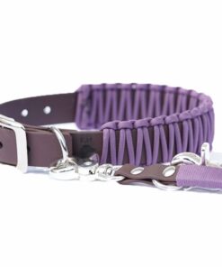 elbhunde biothane paracord halsband mauve premium leine