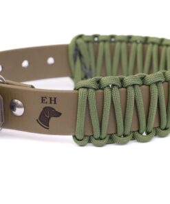 elbhunde biothane paracord halsband olive