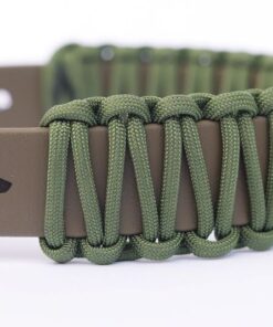elbhunde biothane paracord halsband olive detail