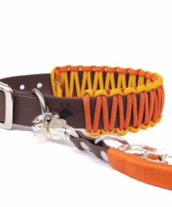 elbhunde biothane paracord halsband sunset premium leine 1