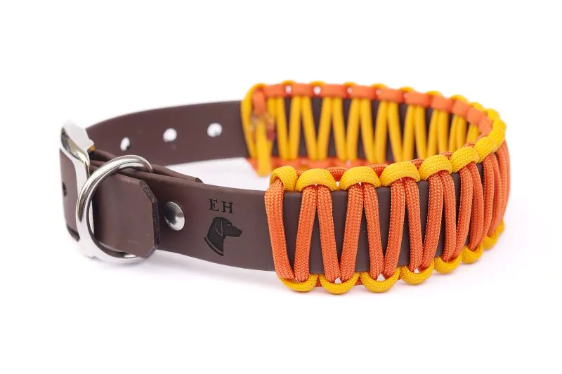 elbhunde biothane paracord halsband sunset