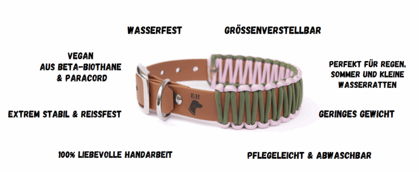 elbhunde biothane paracord halsband tulip eigenschaften