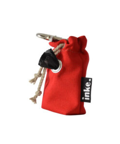 elbhunde dresden inke. kotbeutelspender stoff silber rot