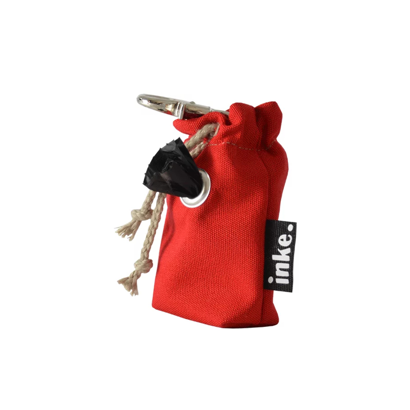 elbhunde dresden inke. kotbeutelspender stoff silber rot