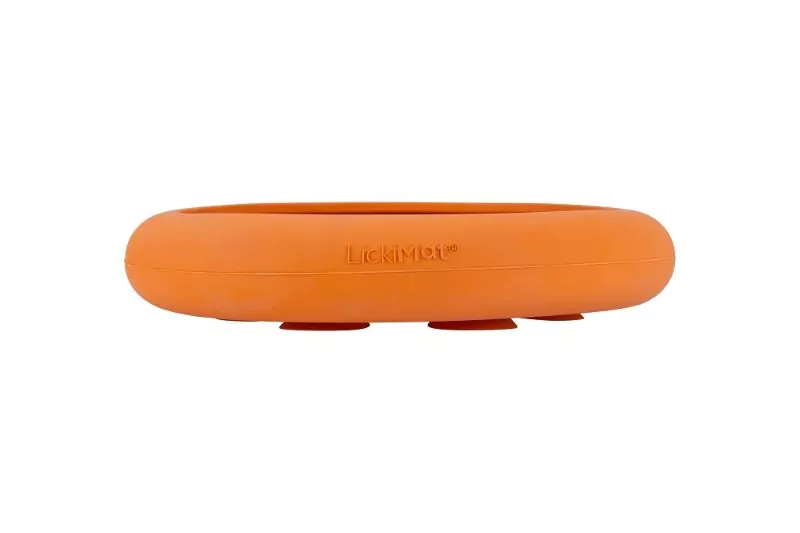 elbhunde lickimat ufo orange seitlich