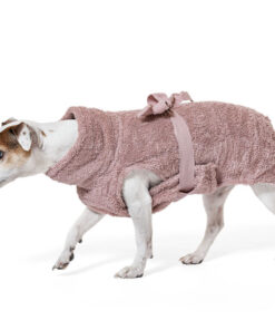 elbhunde lills bademantel pink berry hund laufend