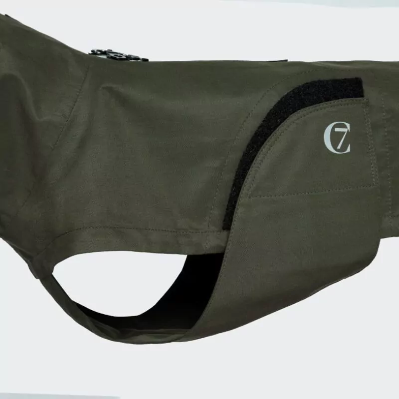 elbhunde cloud7 regenmantel dublin dark olive dackel klettverschluss