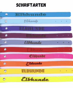 elbhunde biothane personalisierung schriftarten