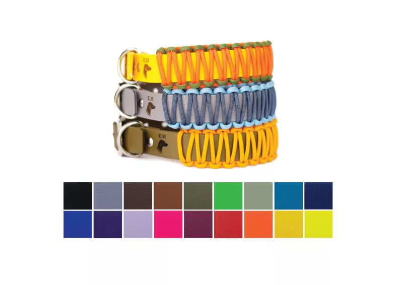 elbhunde biothane paracord halsband in wunschfarbe