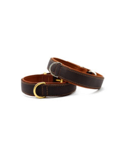elbhunde maul ledermanufaktur halsband klassik premium braun cognac