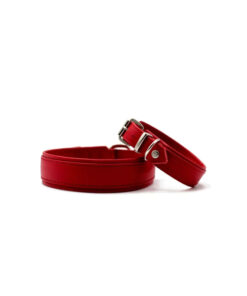 elbhunde maul ledermanufaktur halsband klassik soft rot