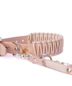 elbhunde biothane paracord halsband creamy premium leine