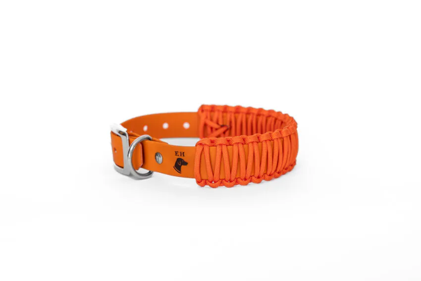 elbhunde biothane paracord halsband fireball