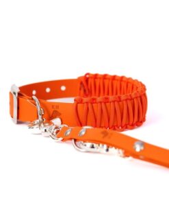 elbhunde biothane paracord halsband fireball classic leine