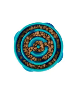 elbhunde dresden outward hound slow fun feeder blau leckerli