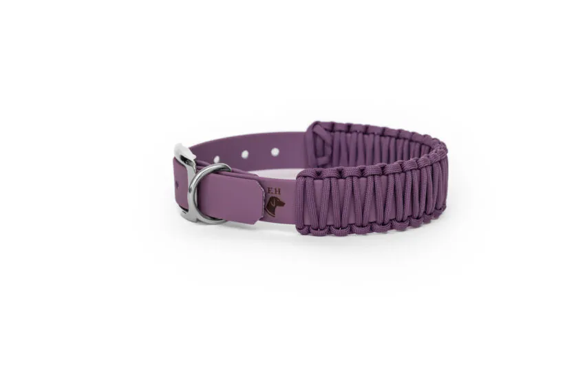 elbhunde biothane paracord halsband marvelous mauve
