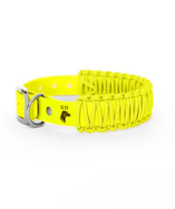 elbhunde biothane paracord halsband ohne leine kiss me neongelb