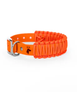 elbhunde biothane paracord halsband ohne leine kiss me neonorange