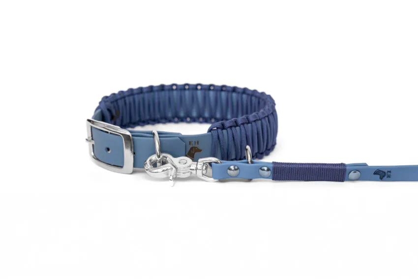 elbhunde biothane paracord halsband set leine paloma