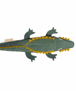 elbhunde nufnuf hundespielzeug aus leder und kokosfaser krokodil detail