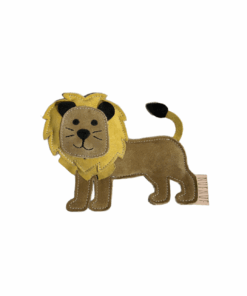 elbhunde nufnuf hundespielzeug aus leder und kokosfaser loewe