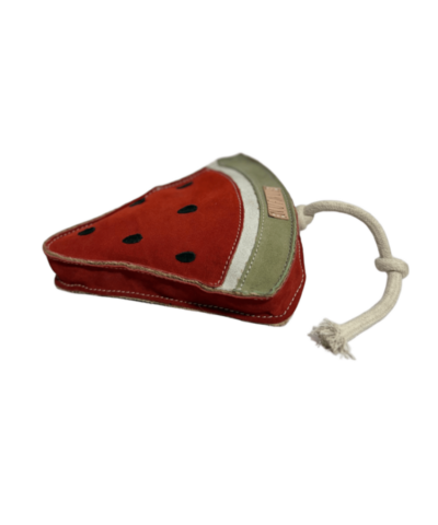 elbhunde nufnuf hundespielzeug aus leder und kokosfaser wassermelone