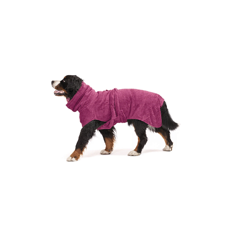 elbhunde lills hundebademantel beetroot