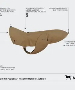 elbhunde cloud7 hunderegenmantel dublin 2.0 sandy brown uebersicht