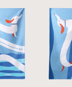 elbhunde lumiies handtuch the beach towel dackel blue lagoon