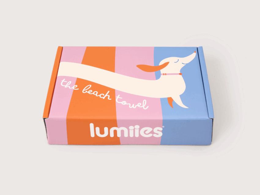 elbhunde lumiies handtuch the beach towel dackel blue lagoon karton