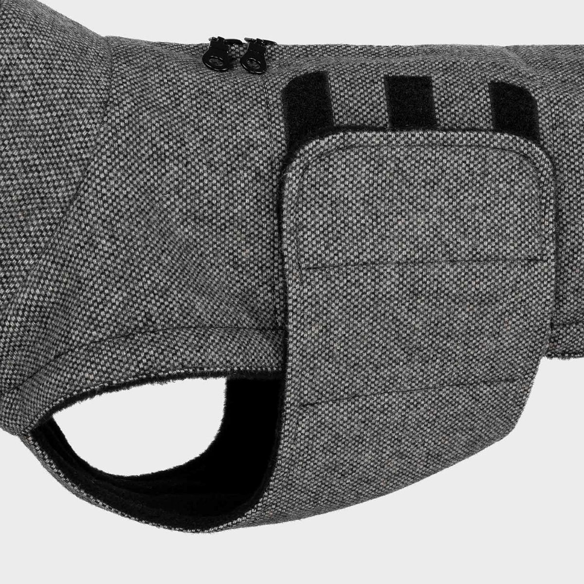 elbhunde cloud7 hundemantel brooklyn tweed black dackel klettverschluss